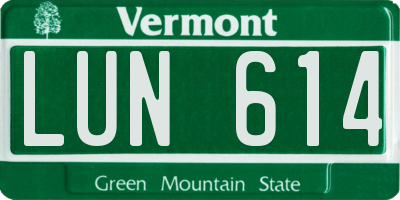 VT license plate LUN614