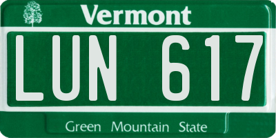 VT license plate LUN617