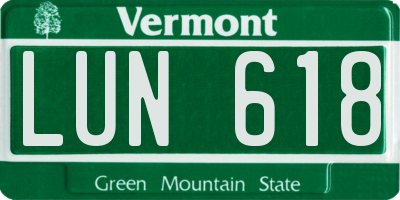 VT license plate LUN618