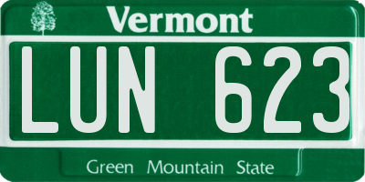 VT license plate LUN623