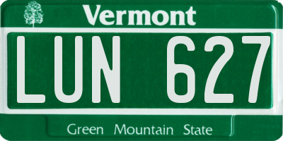 VT license plate LUN627