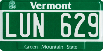 VT license plate LUN629
