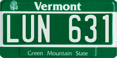 VT license plate LUN631