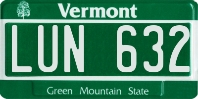VT license plate LUN632