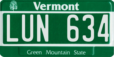 VT license plate LUN634