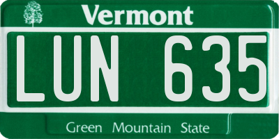 VT license plate LUN635