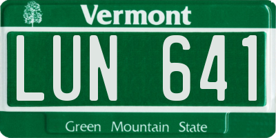 VT license plate LUN641