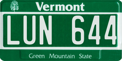 VT license plate LUN644