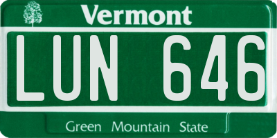 VT license plate LUN646