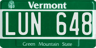 VT license plate LUN648