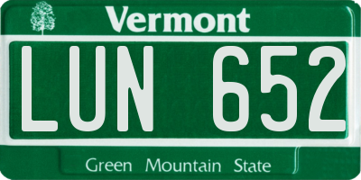 VT license plate LUN652