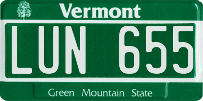 VT license plate LUN655