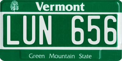 VT license plate LUN656