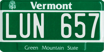 VT license plate LUN657