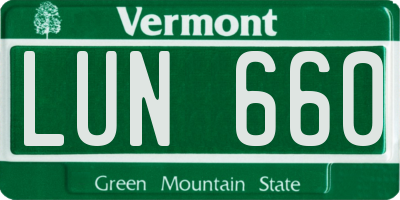 VT license plate LUN660