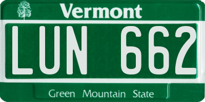 VT license plate LUN662