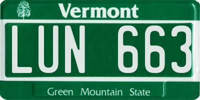 VT license plate LUN663