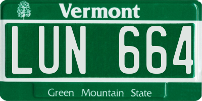 VT license plate LUN664