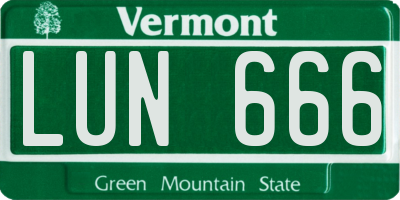 VT license plate LUN666