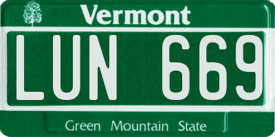 VT license plate LUN669