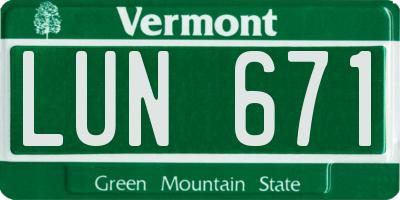 VT license plate LUN671
