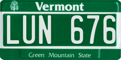 VT license plate LUN676