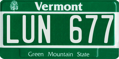 VT license plate LUN677