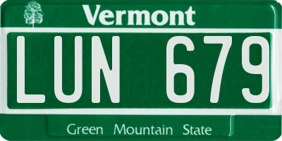VT license plate LUN679