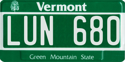 VT license plate LUN680