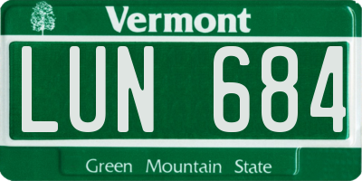 VT license plate LUN684