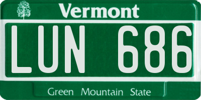 VT license plate LUN686