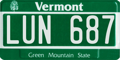 VT license plate LUN687
