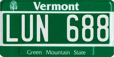 VT license plate LUN688