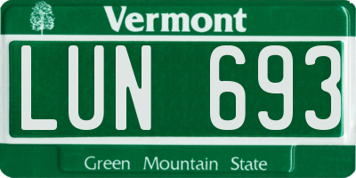 VT license plate LUN693