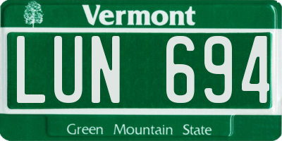 VT license plate LUN694