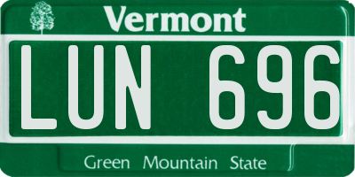 VT license plate LUN696