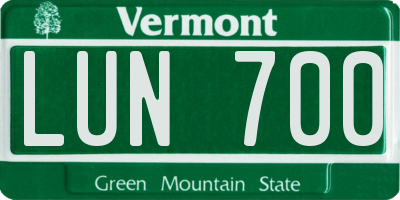 VT license plate LUN700