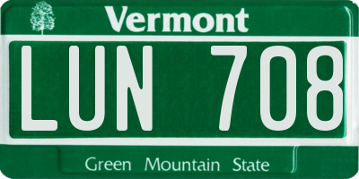 VT license plate LUN708