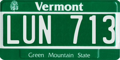 VT license plate LUN713