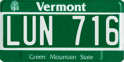 VT license plate LUN716