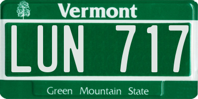 VT license plate LUN717
