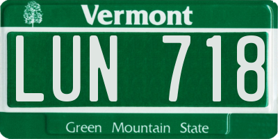 VT license plate LUN718