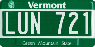 VT license plate LUN721
