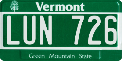 VT license plate LUN726