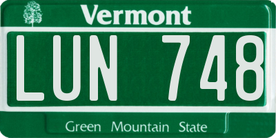 VT license plate LUN748