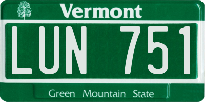VT license plate LUN751