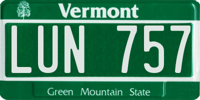 VT license plate LUN757