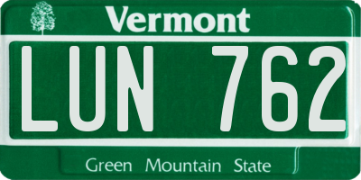 VT license plate LUN762
