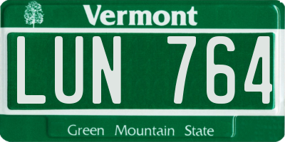 VT license plate LUN764