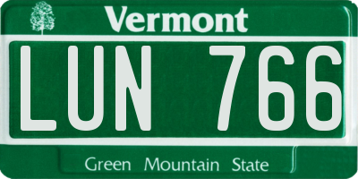 VT license plate LUN766